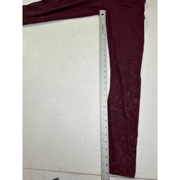 Lululemon Womens Speed Wunder Mid-Rise Tight 28" Speckle Shine Garnet Size 6 - Picture 9 of 10